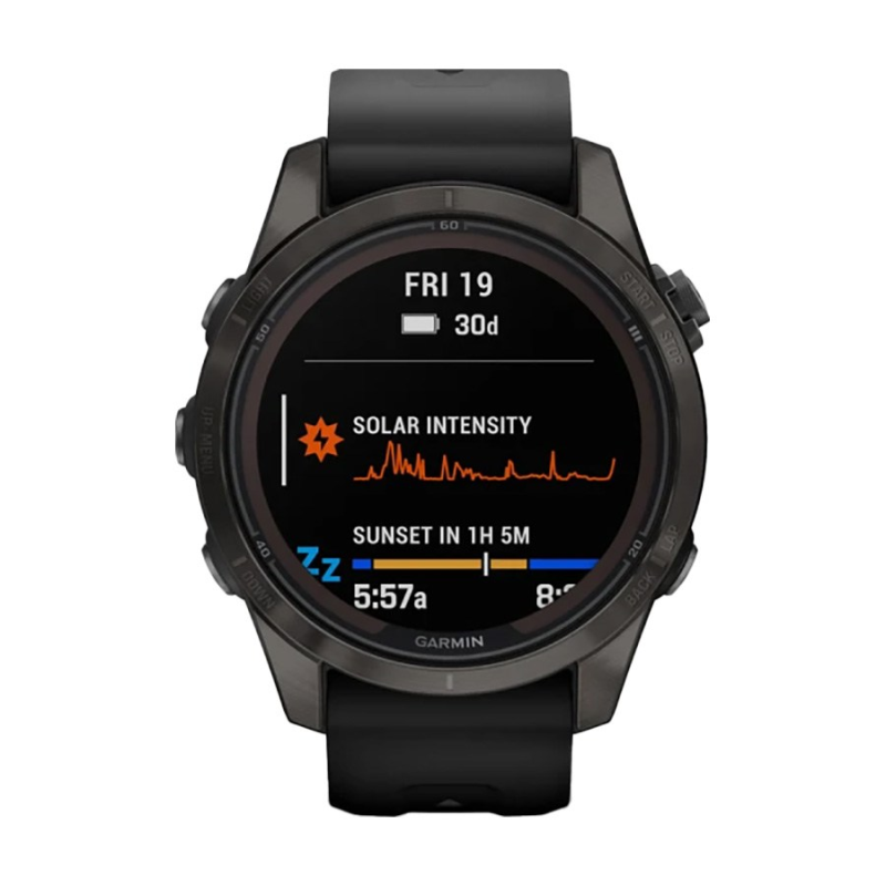 Смарт часовник Garmin Fenix 7S Pro Sapphire Solar Edition Carbon Grey DLC Titanium/Black 010-02776-11