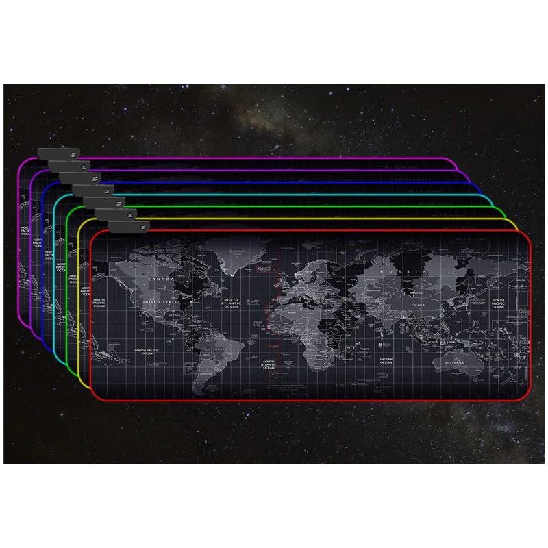 Светеща компютърна подложка с RGB осветление - World Map