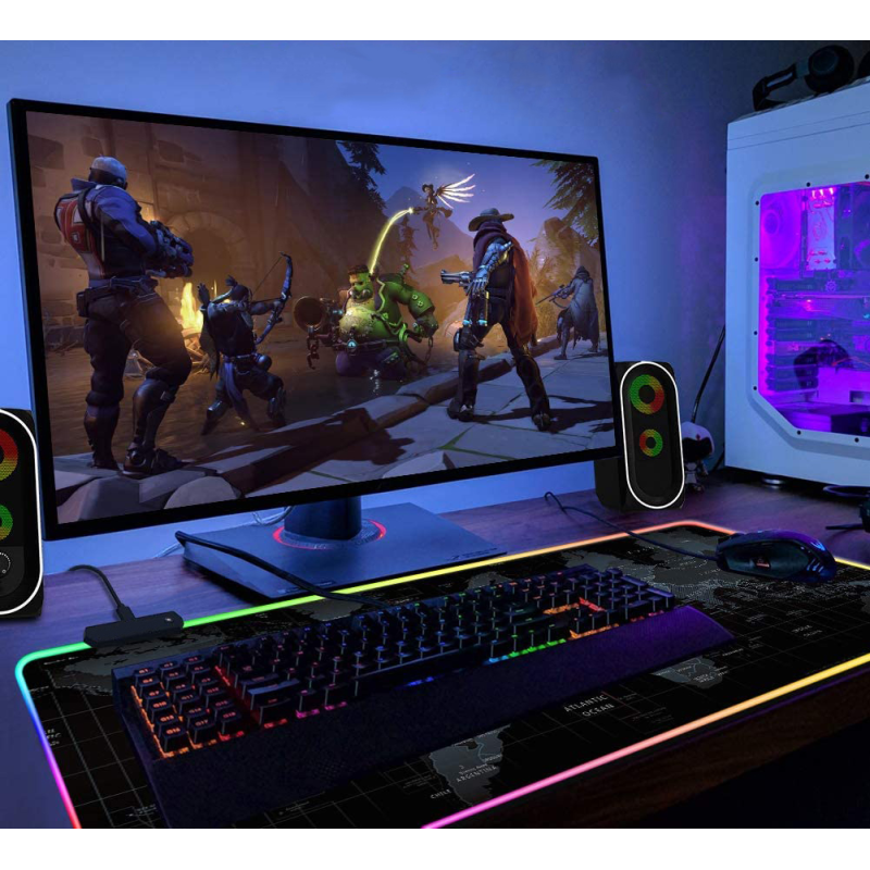 Светеща компютърна подложка с RGB осветление - World Map