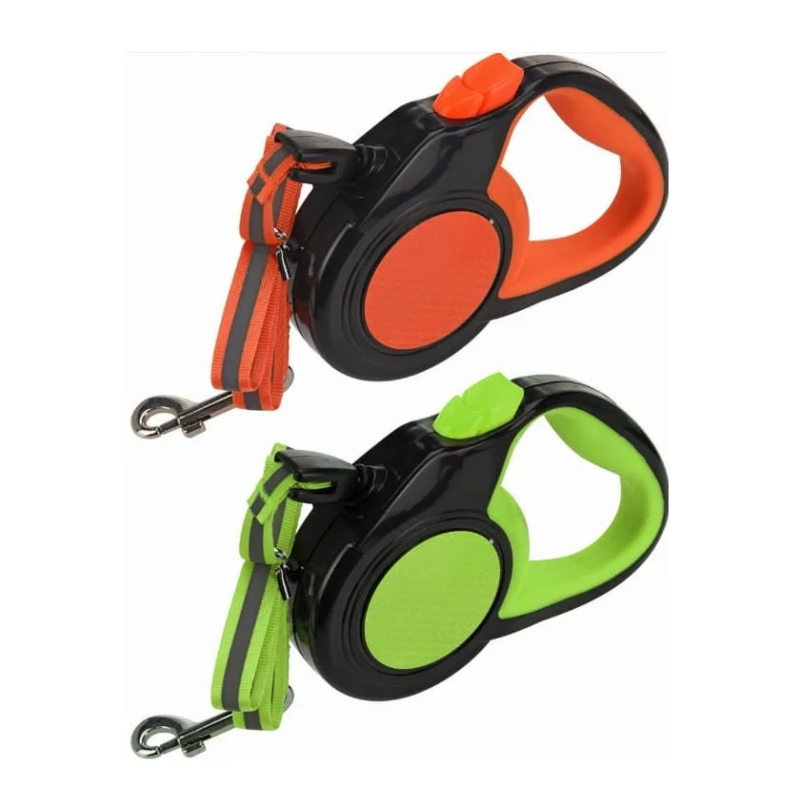 Автоматичен повод за куче 5 метра, до 30 кг., светлоотразителен