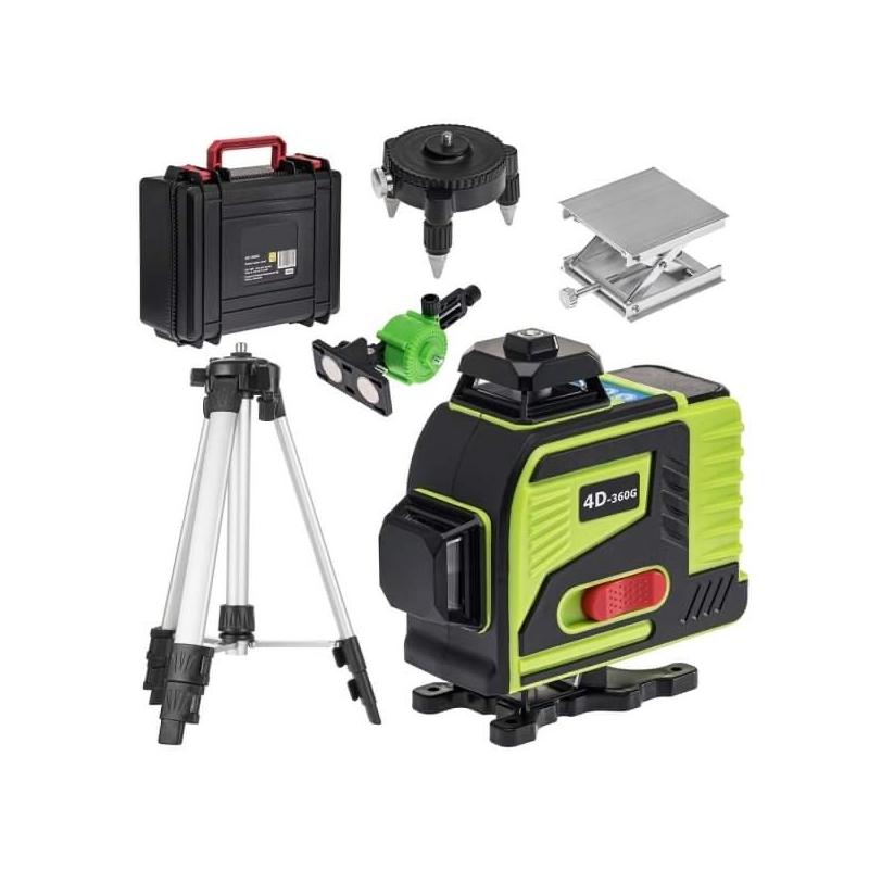 4D Лазерен нивелир с 16 линии (четири точков) самонивилиращ се, със зелен лазер