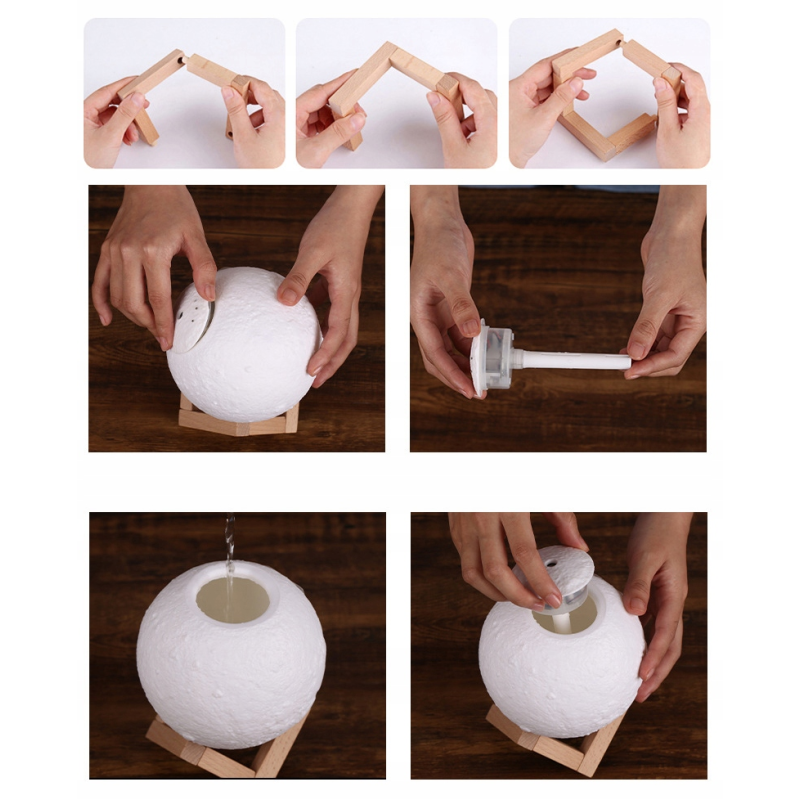 Арома дифузер с LED лампа - с формата на луна