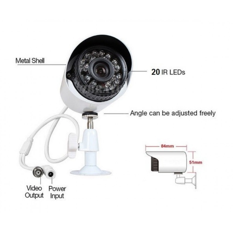 Комплект за видеонаблюдение с 4 HD камери и DVR, AHD, IR