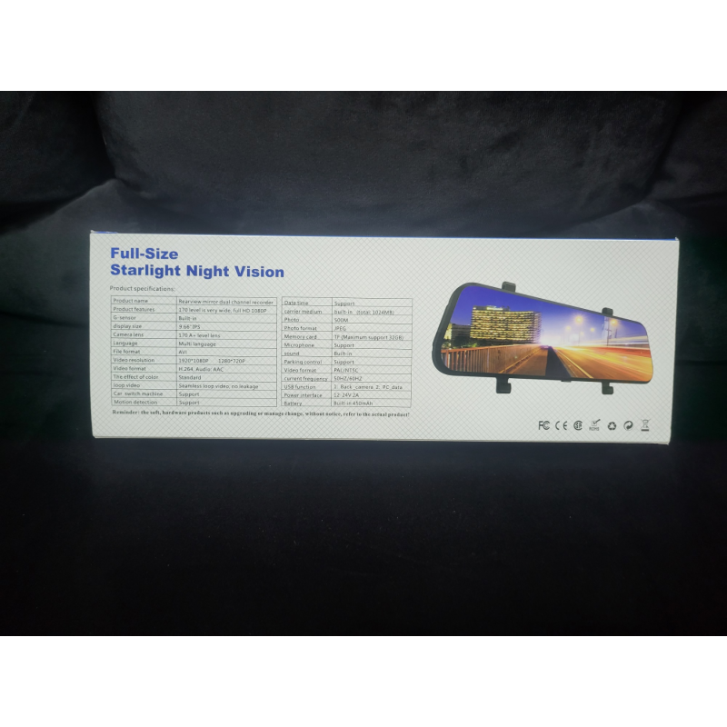 Огледало за автомобил с 2 камери - видеорегистратор и камера за задно виждане