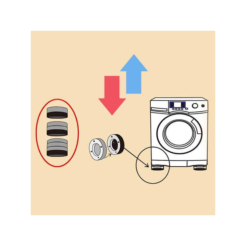 Комплект 4 антивибрационни крачета - за пералня, сушилня, хладилник