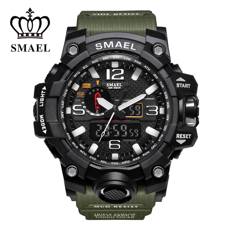 Спортен часовник SMAEL 1545 Green, зелен цвят