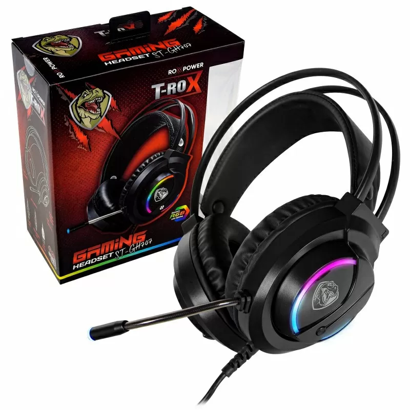 Гейминг слушалки с микрофон Roxpower T-Rox STGH707, RGB