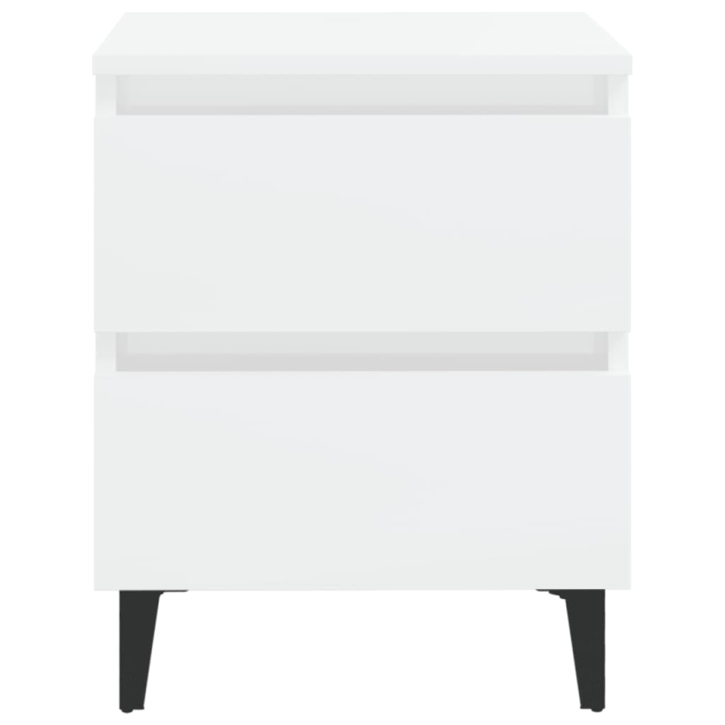 Нощно шкафче, бял гланц