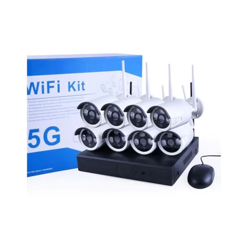 Комплект за видеонаблюдение с 8 безжични камери , NVR устройство