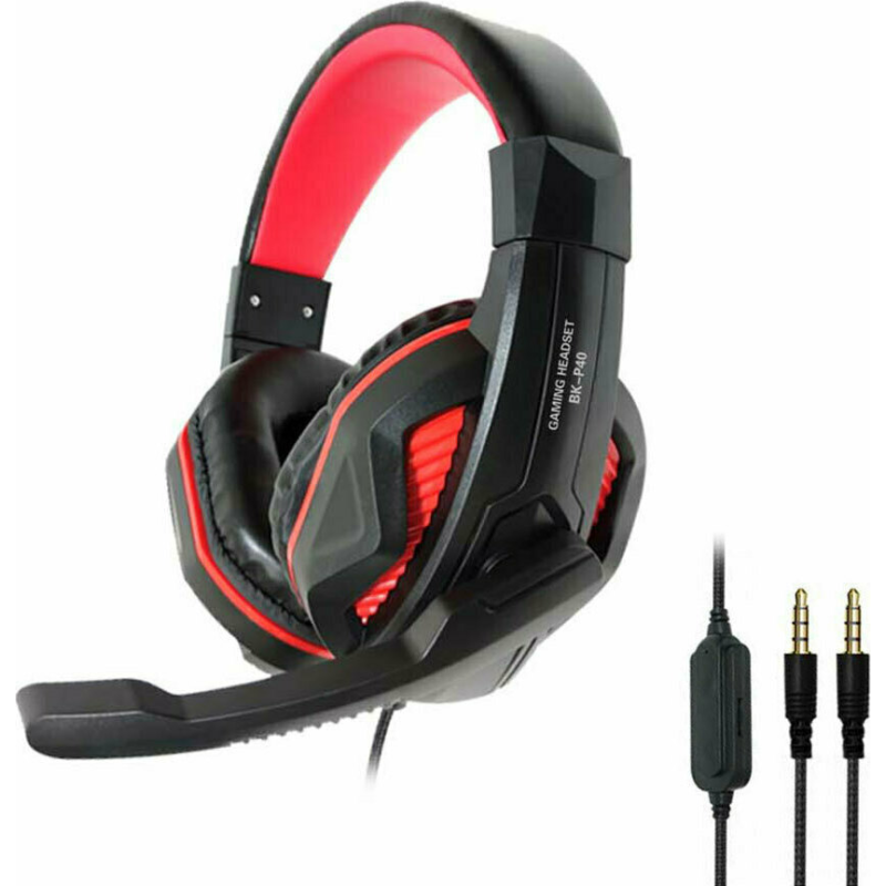 Геймърски слушалки, червени, P40