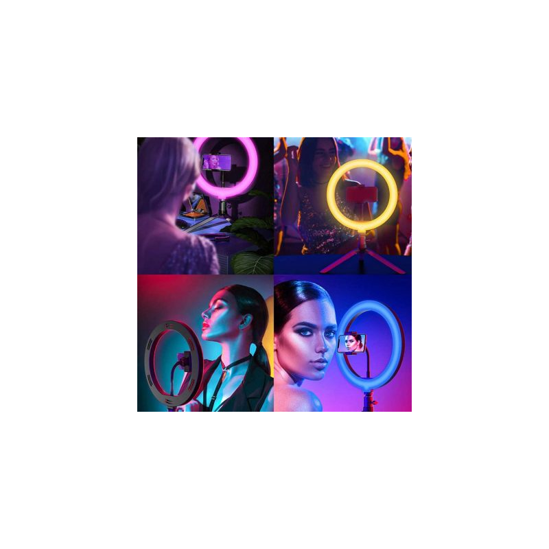 Ринг лампа със статив RGB 26 см.
