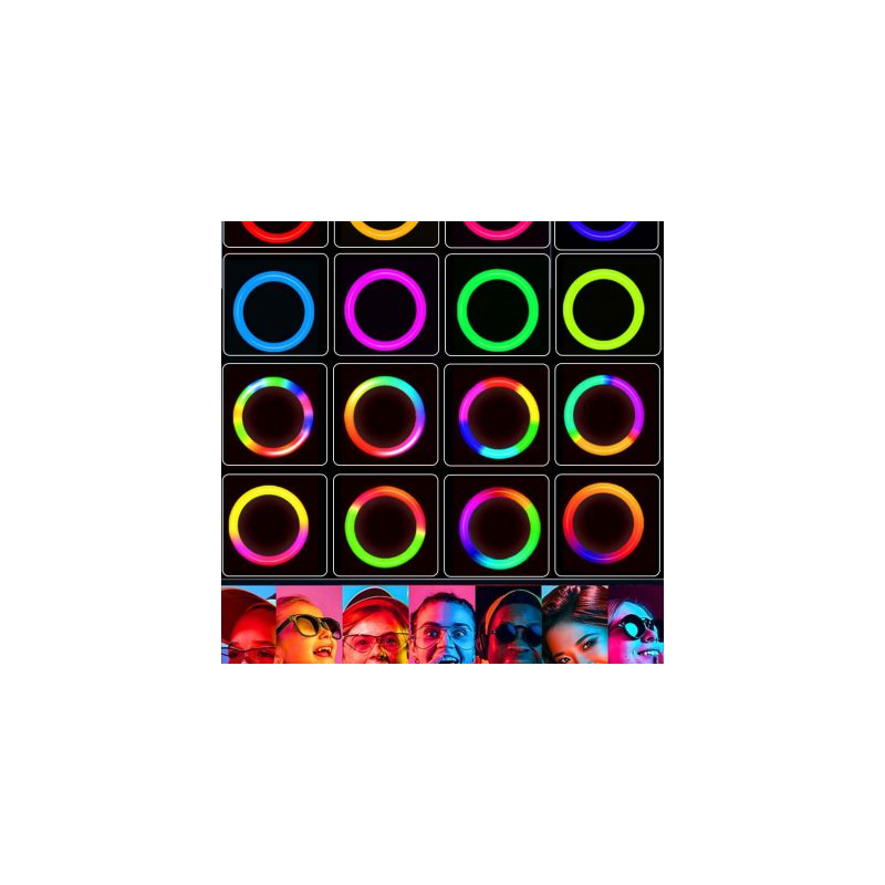 Ринг лампа със статив RGB 26 см.