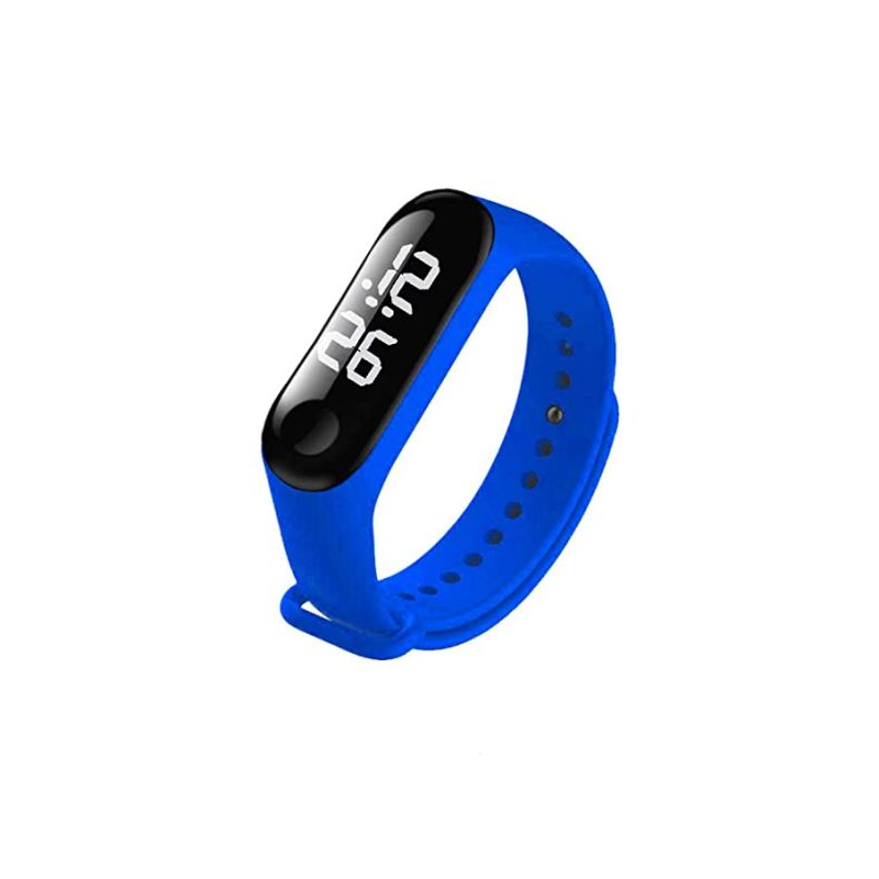 Спортен LED часовник - Син цвят, силиконова каишка