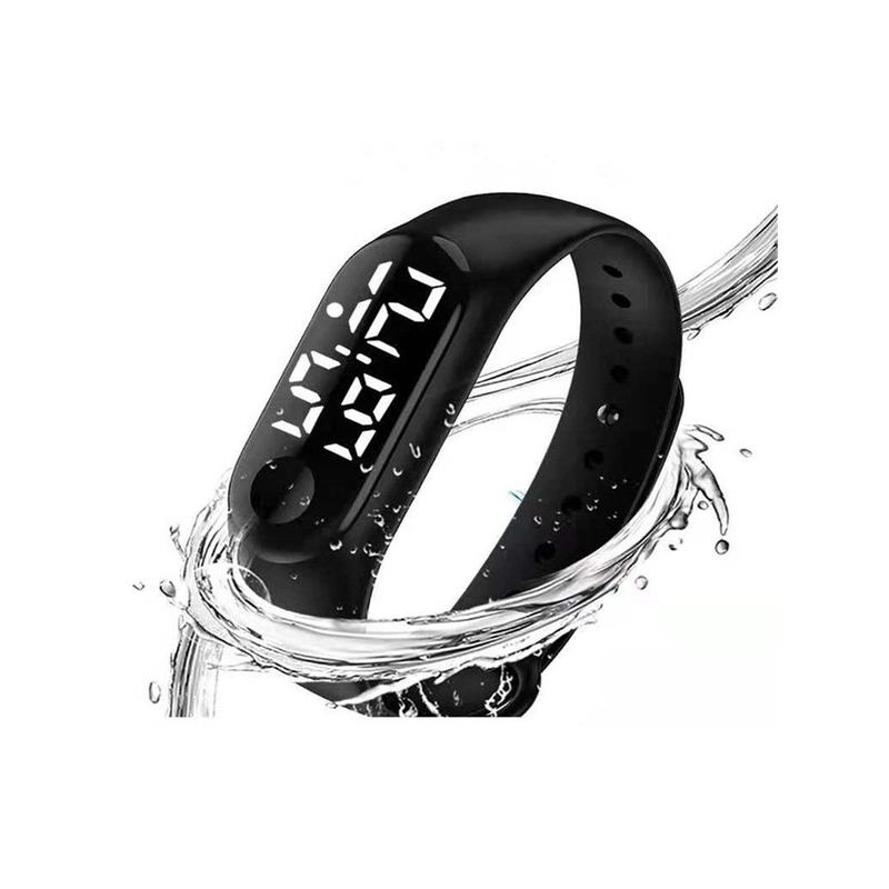 Спортен LED часовник - Син цвят, силиконова каишка