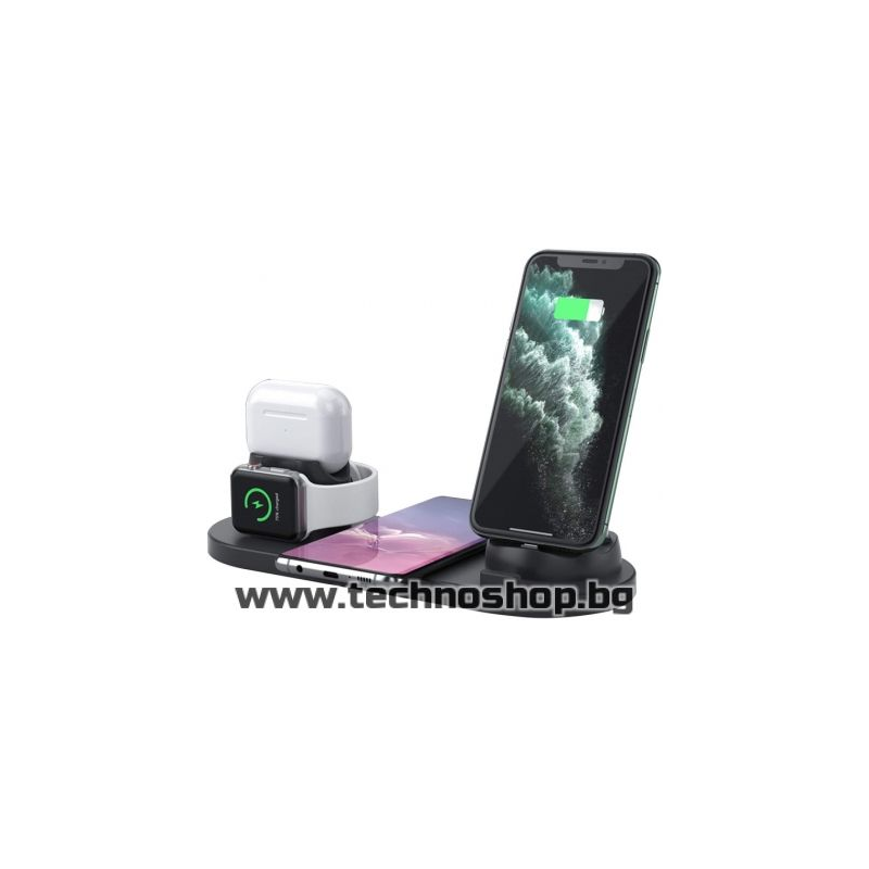 6 в 1 Безжично зарядно за телефон, смарт часовник и безжични слушалки