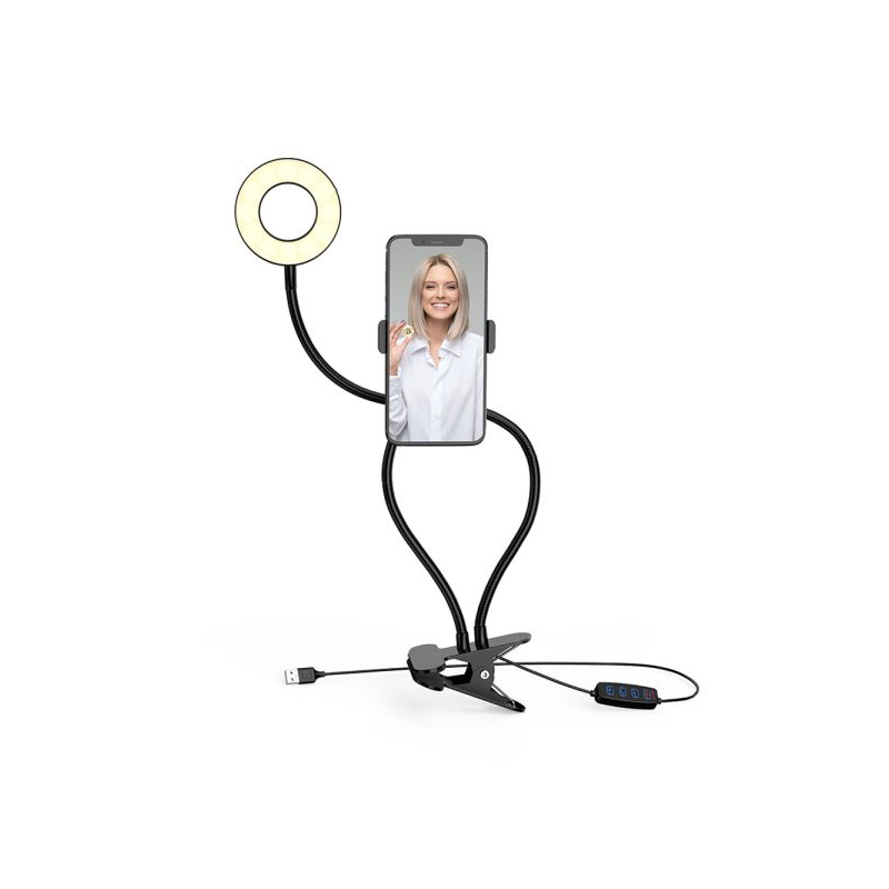 LED ринг лампа със стойка NR9102, 9см, 10W