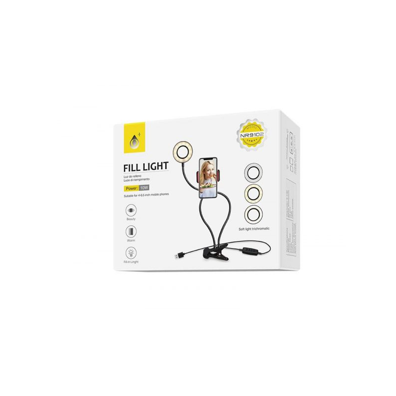 LED ринг лампа със стойка NR9102, 9см, 10W