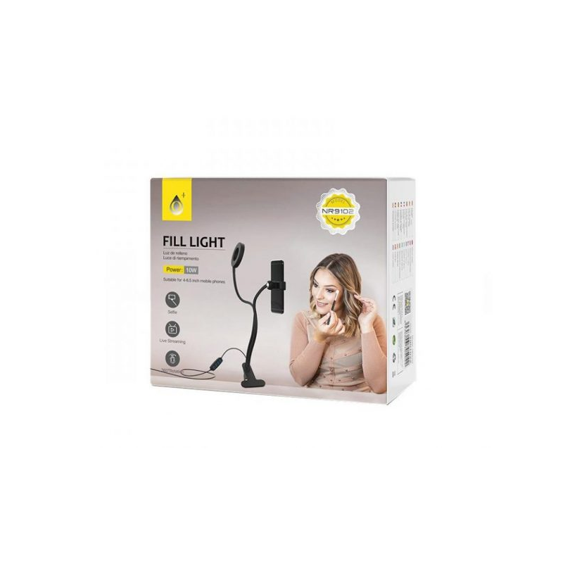 LED ринг лампа със стойка NR9102, 9см, 10W