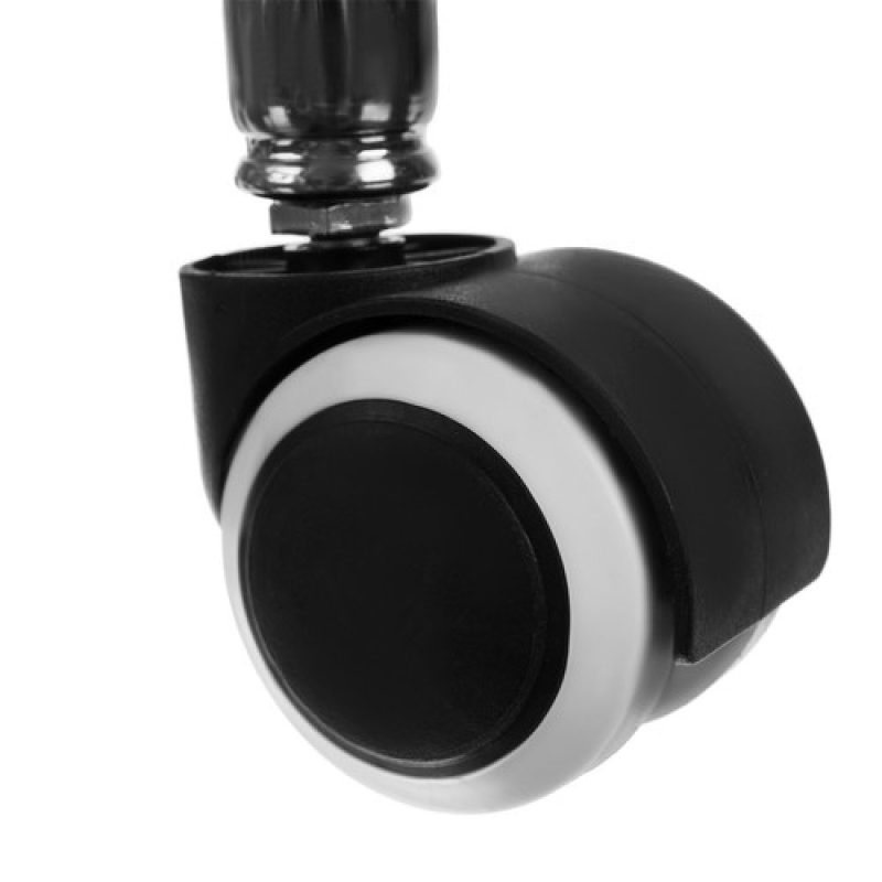 Козметична табуретка с колелца SF18 , регулиране на височина, черен цвят