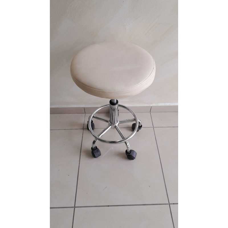 Рaботна козметична табуретка - кремав цвят