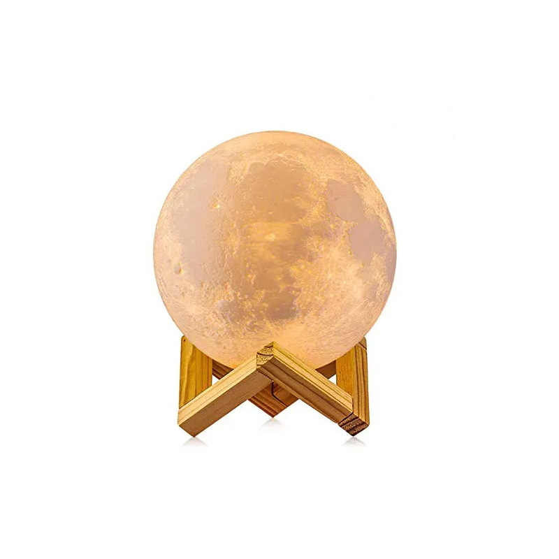 Нощна лампа с формата на луна - голяма, диаметър 10 см.