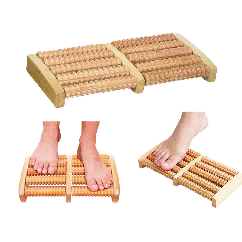 Традиционен ролков масажор за крака от дърво