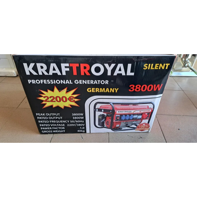 Генератор на ток Kraftroyal 3.8 KW, професионален