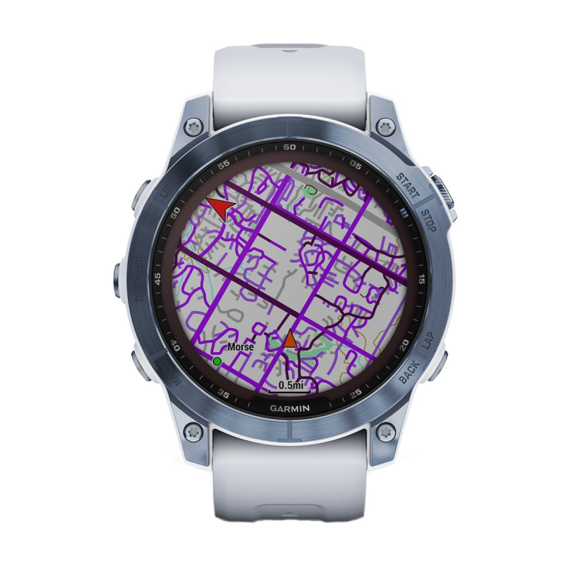 Часовник Garmin Fenix 7 Sapphire Solar Mineral Blue DLC Titanium/Whitestone 010-02540-25