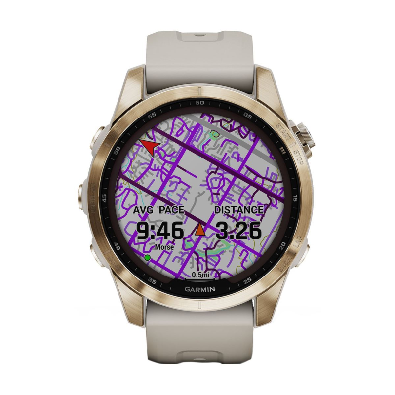 Часовник Garmin Fenix 7S Sapphire Solar Cream Gold Titanium/Light Sand 010-02539-21