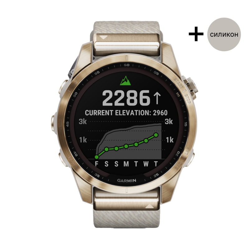 Часовник Garmin Fenix 7S Sapphire Solar Cream Gold Titanium/Cream/Light Sand 010-02539-39