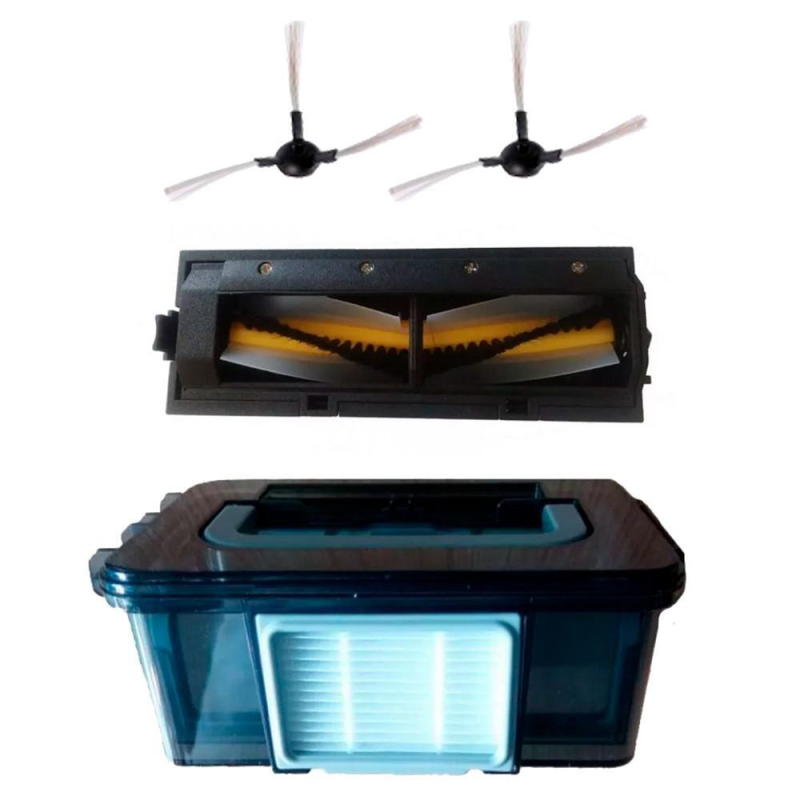 Комплект за прахосмукачка робот OBERON / SUZUKA / PERLA / MONACO - контейнер за отпадъци, HEPA, основен фитър, 2 странични четки, централна четка