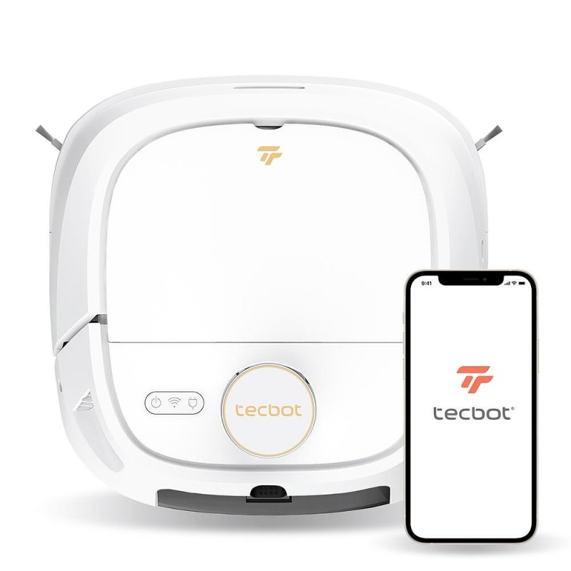 Tecbot M1 - Прахосмукачка робот и подомиячка със самопочистващ моп (бял)