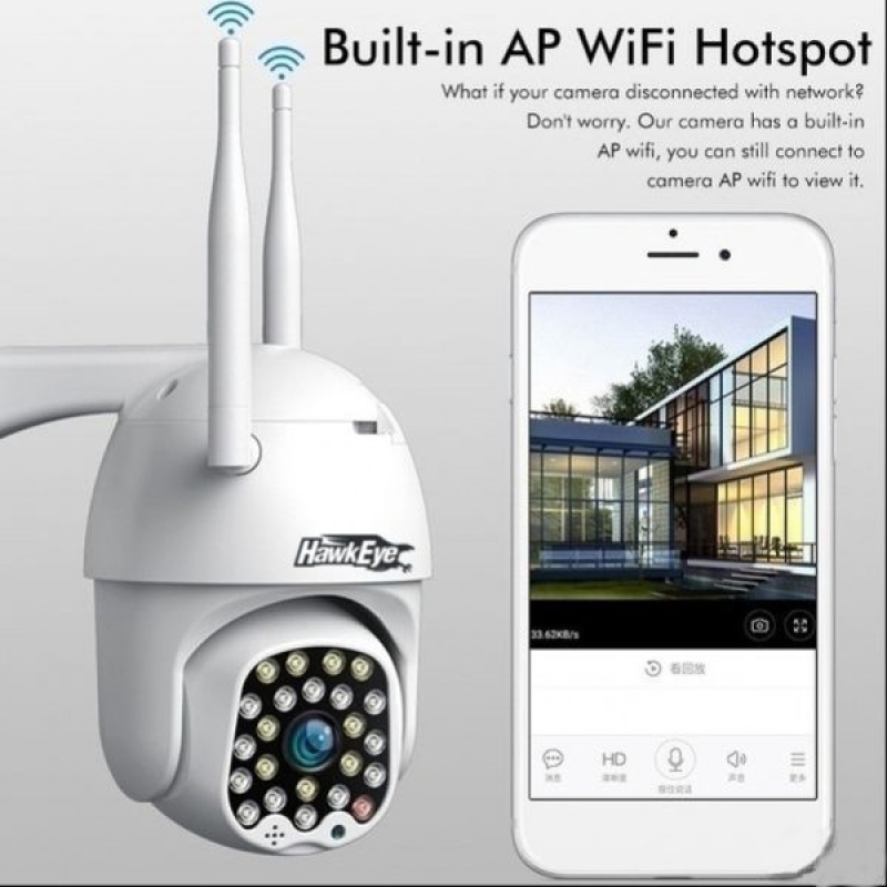Камера за външно наблюдение – въртяща с WIFI 2MP HawkEye 23 LED