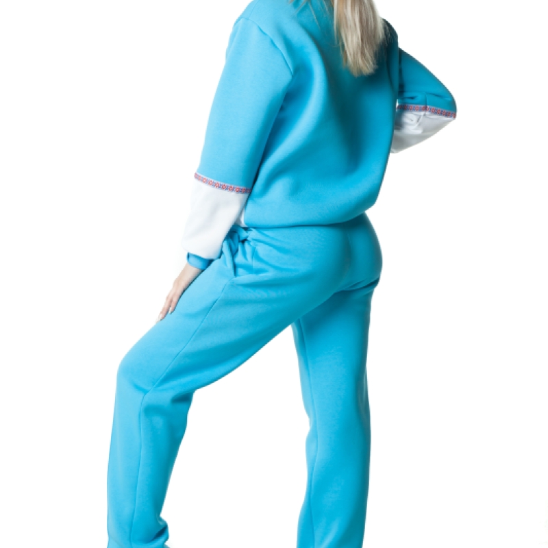 Ватиран комплект  в синьо и бяло