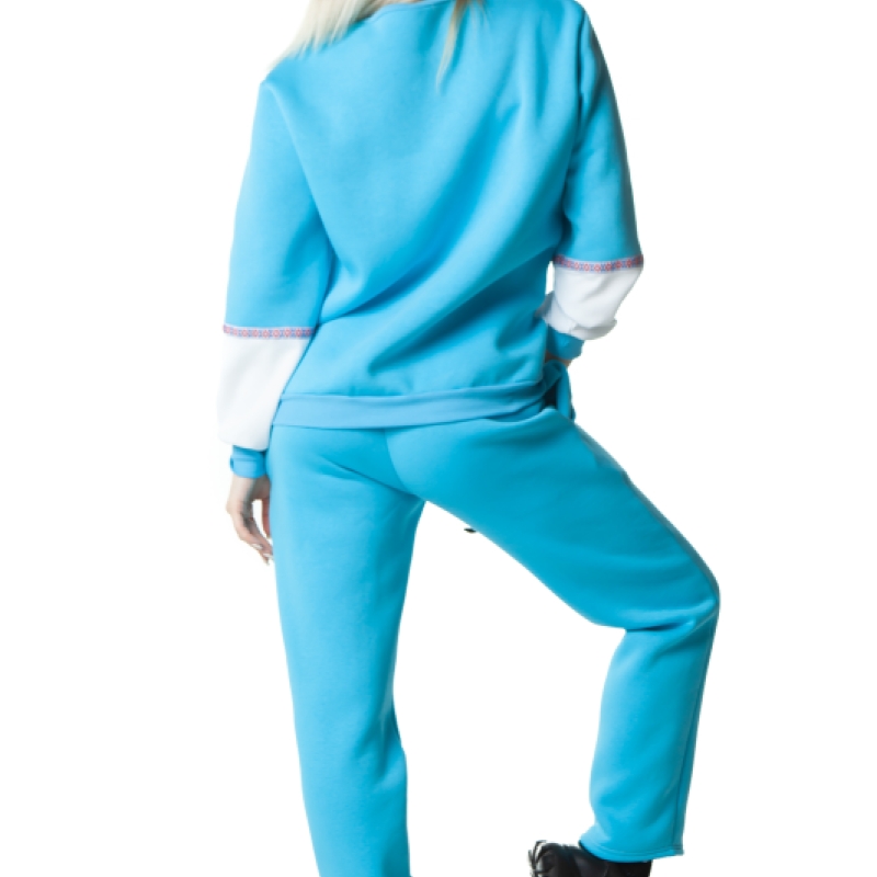 Ватиран комплект  в синьо и бяло