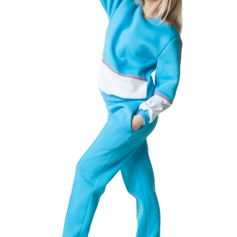 Ватиран комплект  в синьо и бяло