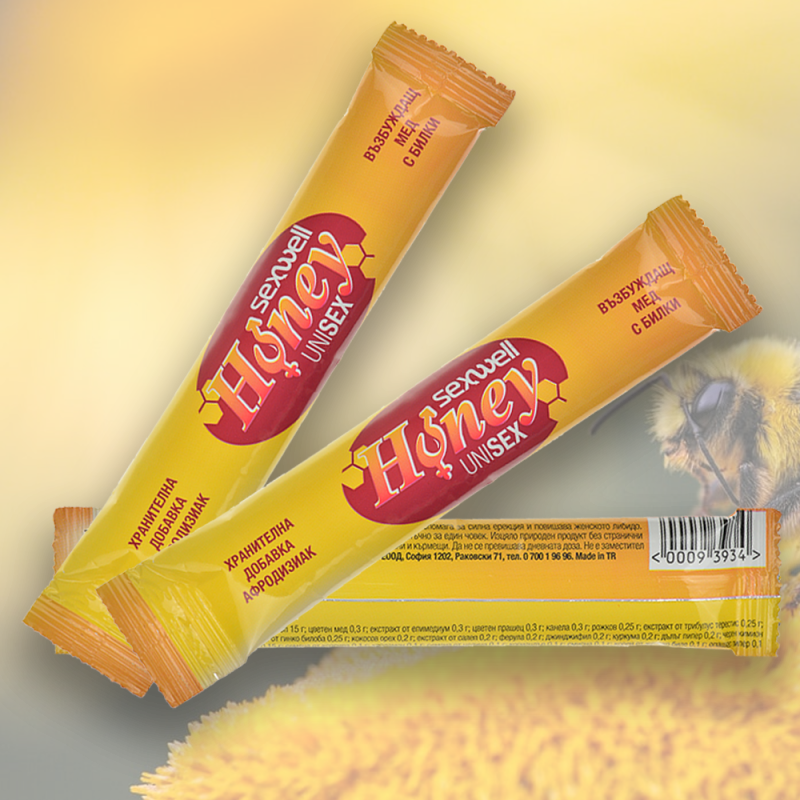 Възбуждащ мед с билки Sexwell Honey - саше 20 гр