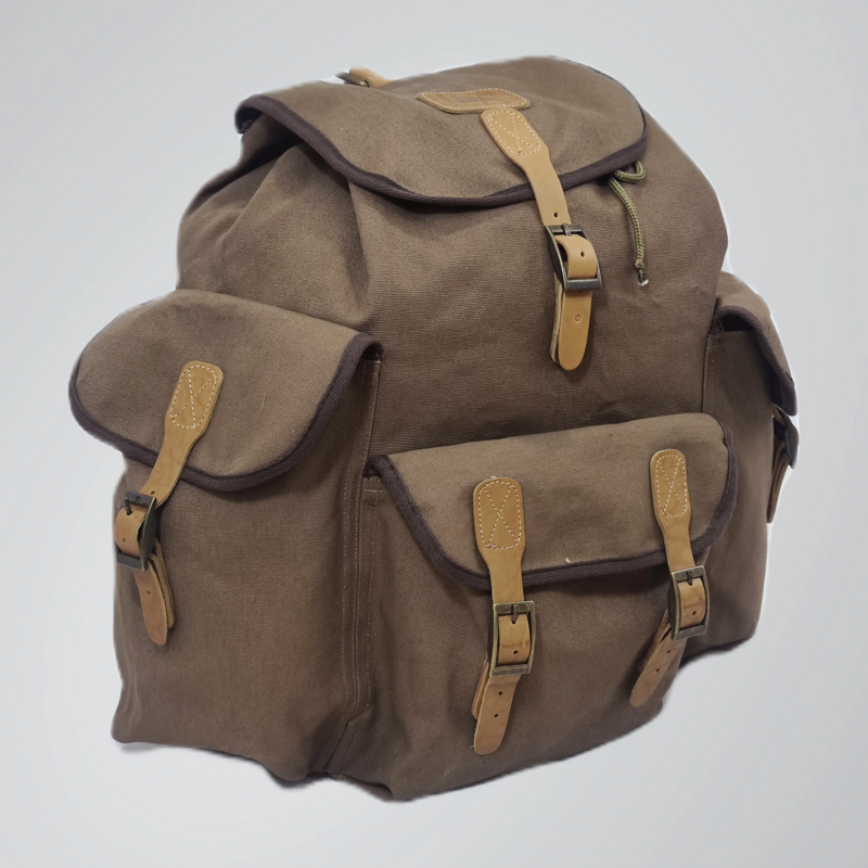 Раница канвас и естествена кожа за лов и свободно време