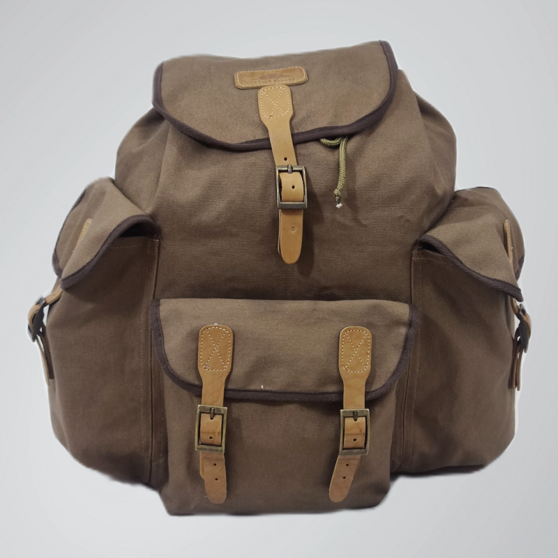 Раница канвас и естествена кожа за лов и свободно време