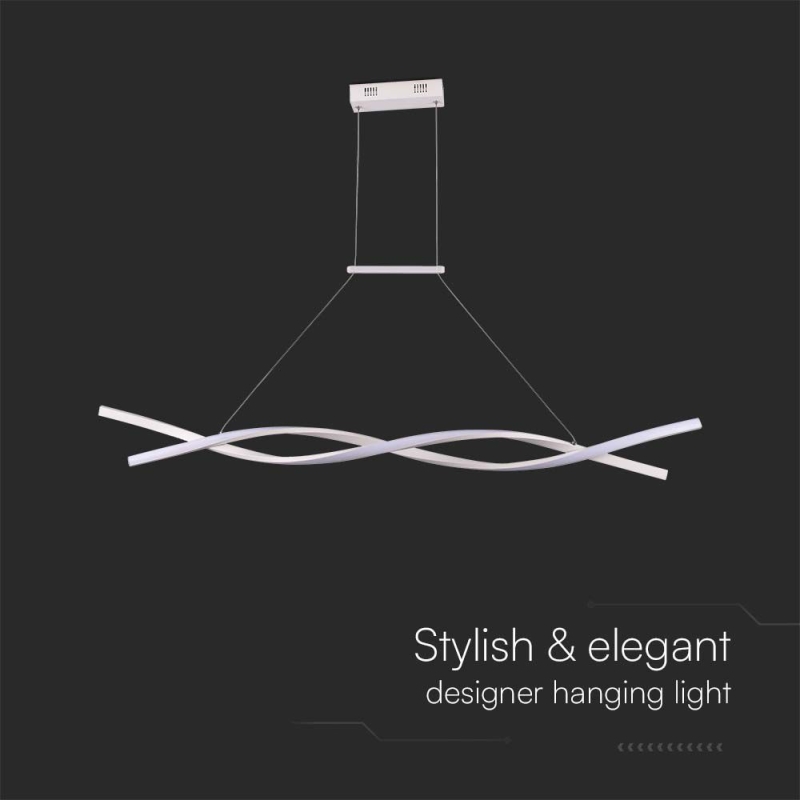 LED Полилей 30W Висящ (120*100CM) 4000K Бяло Тяло