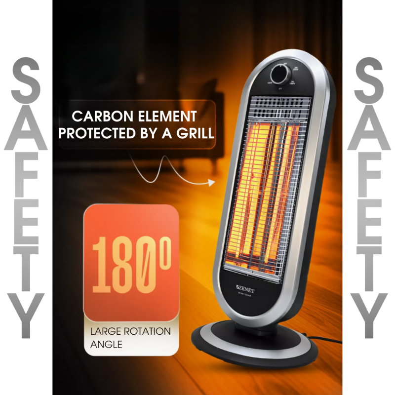 Инфрачервен нагревател Zenet 515, отопляем радиатор 2 режима, черен