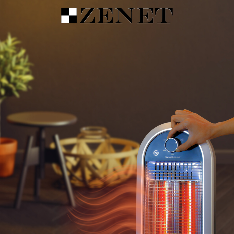 Инфрачервен нагревател Zenet 515, отопляем радиатор 2 режима, черен