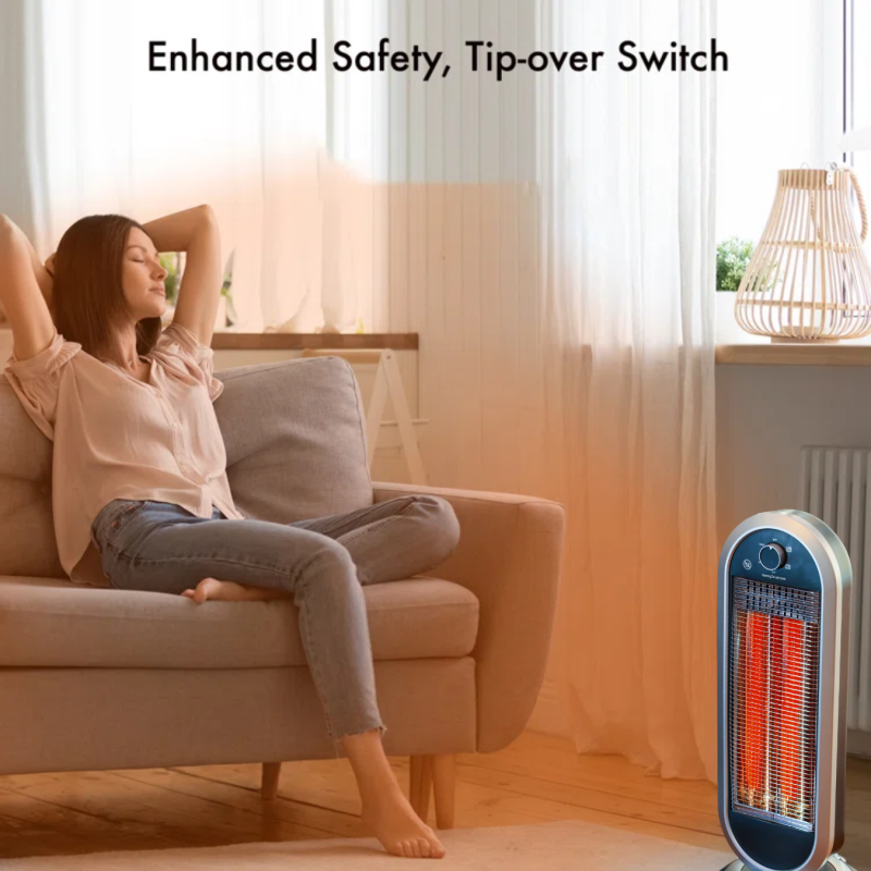 Инфрачервен нагревател Zenet 515, отопляем радиатор 2 режима, черен