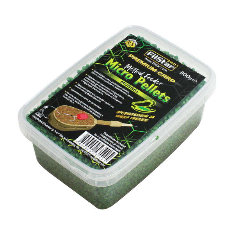 Микро пелети FilStar Premium Carp Method Feeder Micro Pellets / Mussel /