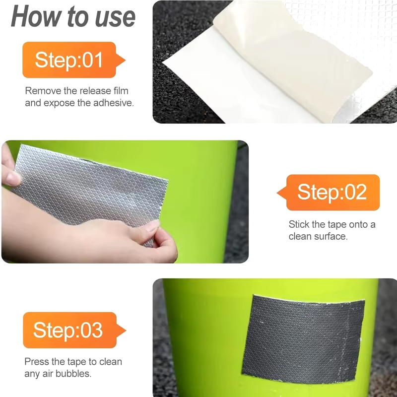 Силно водоустойчиво алуминиево тиксо против течове, за ремонт на покриви, тръби и пукнатини