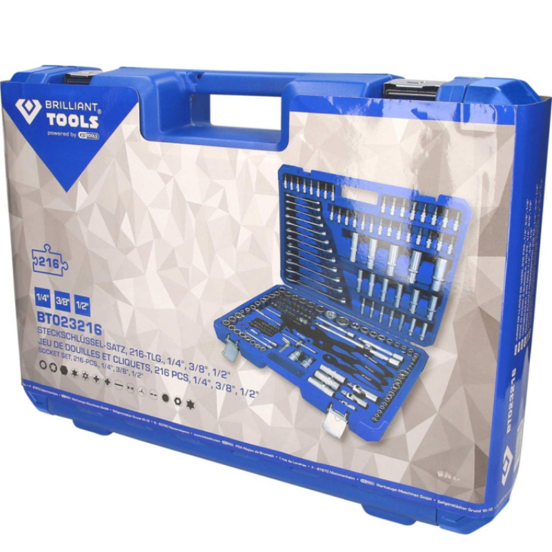 Професионален куфар с инструменти Brilliant Tools – 216 части