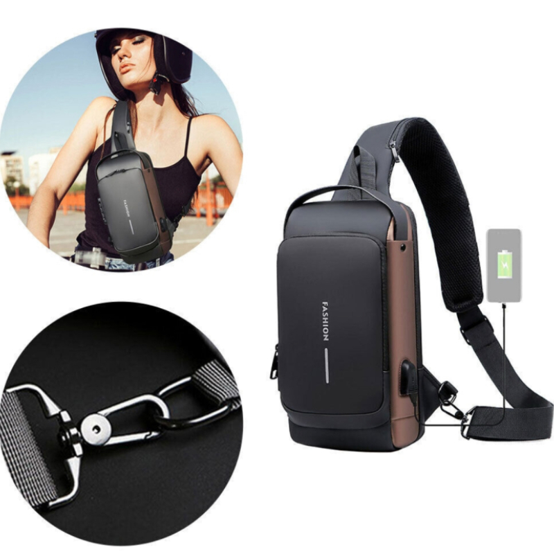 Водоустойчива чанта с USB зареждане и защита против кражба