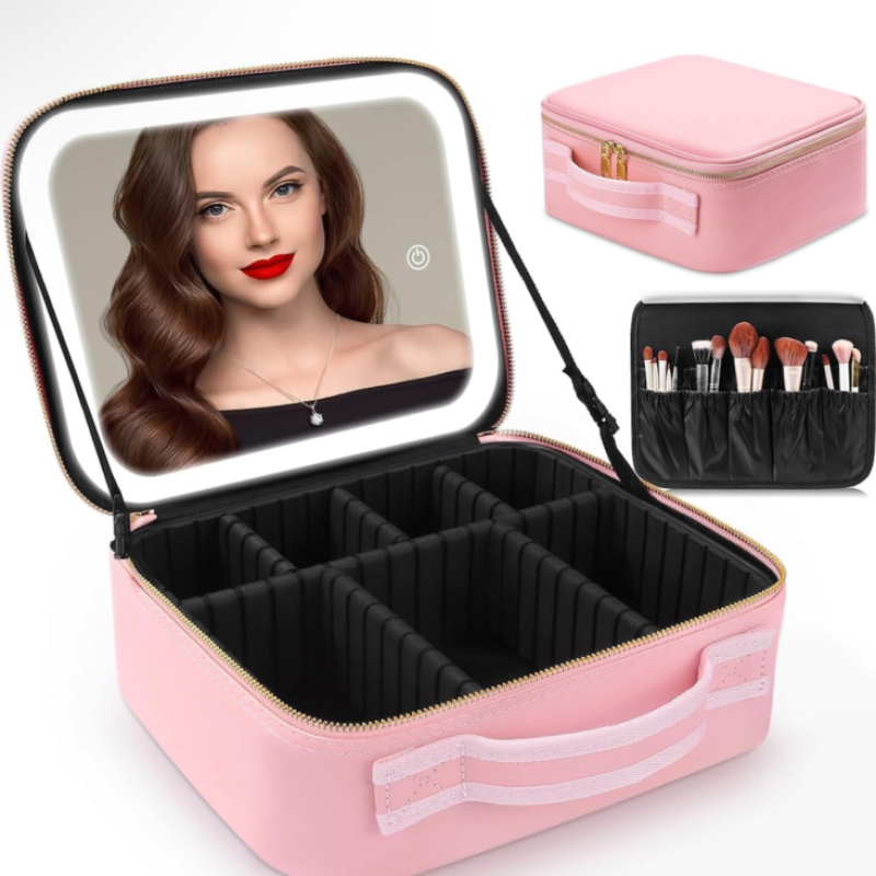 Козметичен куфар с LED осветление