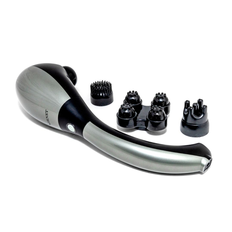 Акумулаторен масажор за тяло с 5 приставки и нагряване ZET-716