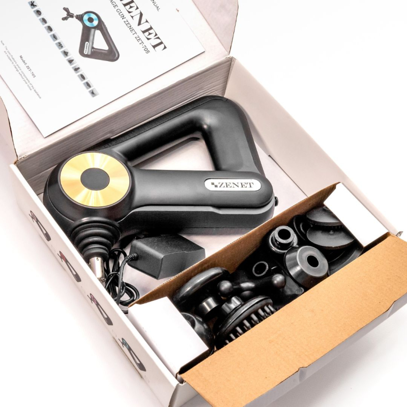 Перкусионен масажор за тяло с 12 приставки ZENET ZET-705